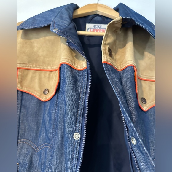 Men’s Vintage ‘79 Orange Tab, Two Tone Suede, Levi’s Ski Jacket, Size Large - Picture 6 of 10